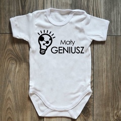 Body krótki rękaw mały geniusz moocha białe