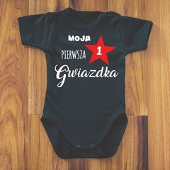 Body krótki rękaw moja pierwsza gwiazdka moocha czarne