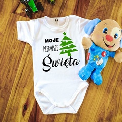 Body krótki rękaw moje pierwsze święta bn moocha białe