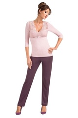 Simone piżama damska  donna -powder pink/odc.różowego 