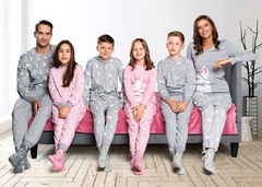 Peru piżama dla dziewczynki długi rękaw, długie spodnie italain fashion - róż 