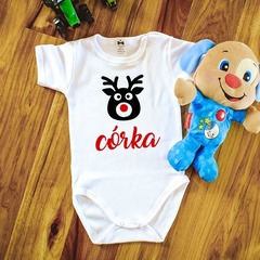 Body krótki rękaw córka renifer moocha biały