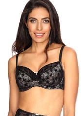Zoe semi soft pół usztywniany biustonosz unikat- czarny- morela 
