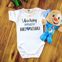 Body krótki rękaw ukochany wnusio babci i dziadka moocha białe
