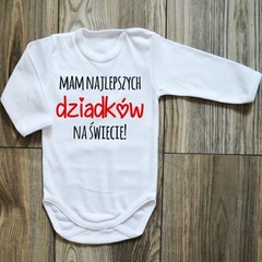 Body długi rękaw mam najlepszych dziadków na świecie! moocha białe