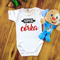 Body krótki rękaw super córka moocha białe