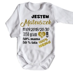Body długi rękaw z metryczką  moocha czarny