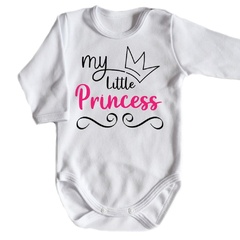 Body długi rękaw little princess moocha biało/różowy