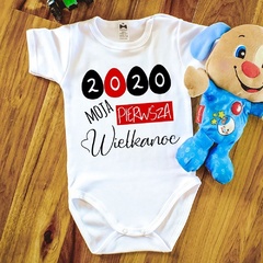 Body krótki rękaw moja pierwsza wielkanoc moocha czarny