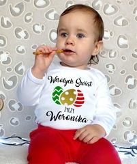 Body długi rękaw jajeczka wielkanocne z imieniem moocha biały