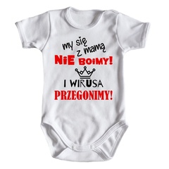 Body krótki rękaw my się z mamą nie boimy moocha biały
