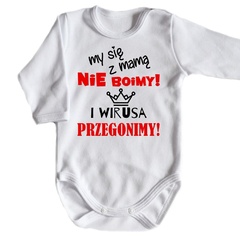 Body długi rękaw my się z mamą nie boimy moocha biały 