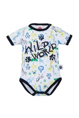 Body z krótkim rękawem wild world makoma druk