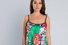Dorita piżama damska satynowa italian fashion- druk/zielony