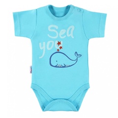 Body krótki rękaw little sailor ewa klucze - turkusowy