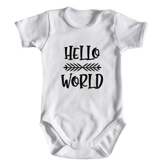 Body krótki rękaw hello world moocha czarny