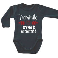 Body długi rękaw synuś mamusi z imieniem moocha czarny 