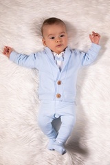 169401 komplet czapka, bluza, body i spodnie mix nicol - niebieski