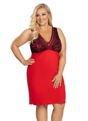 Damska koszulka nocna patrizia plus size donna - czerwony
