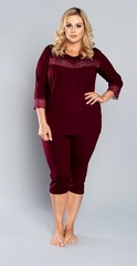 Izyda piżama 3/4 rękaw, 3/4 spodnie italian fashion - granat 