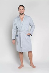Gabriel szlafrok męski z kieszeniami italian fashion- granat/melanż