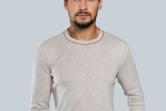 Rupert piżama męska długi rękaw, spodnie italian fashion - beż/bordo 