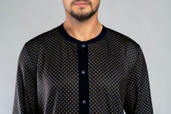 Joachim piżama męska długi rękaw, spodnie italian fashion - druk/granat 
