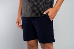 Norman piżama męska krótki rękaw, spodenki italian fashion - druk/granat