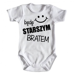 będę starszym bratem v2 body krótki rękaw moocha biały