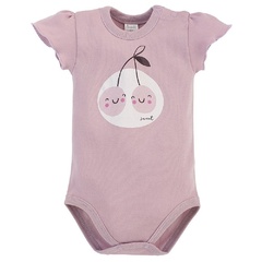 Sweet cherry body z krótkim rękawem pinokio - różowy 