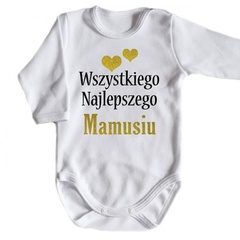 wszystkiego najlepszego mamusiu body długi rękaw moocha biały 