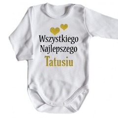 wszystkiego najlepszego tatusiu body długi rękaw moocha biały 