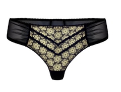 Lv-st55 glamour stringi damskie la vernis czarny/złoty 