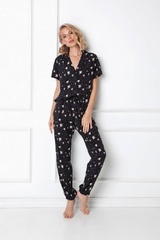 Abigail long piżama damska aruelle -black