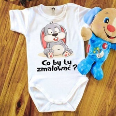 wielkanoc – co by tu zmalować? body krótki rękaw moocha biały 