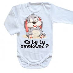 wielkanoc – co by tu zmalować? body długi rękaw moocha biały 
