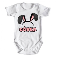 córka wielkanoc body krótki rękaw moocha biały 