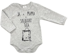 55121970 body z długim rękawem ja + mama = spłukany tata oscar kids - szary
