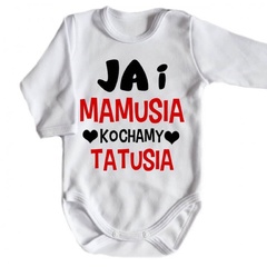 ja i mamusia kochamy tatusia body długi rękaw moocha biały