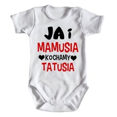 ja i mamusia kochamy tatusia body krótki rękaw moocha biały  