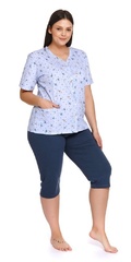 4259 piżama damska plus size doctor nap - deep blue