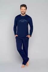 Radar piżama męska długie rękaw, spodnie italian fashion- rudy 