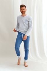 2641,2642  jacob piżama męska taro -szary jasny-jeans