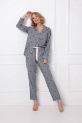 Elaine long piżama damska aruelle - grey melange