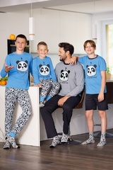 Jugo piżama męska krótki rękaw, długie spodnie italian fashion- niebieski/grafit 