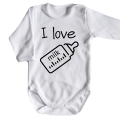 i love milk body długi rękaw moocha czerwony