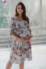 Lovely dress midi sukienka ciążowa i do karmienia milk&love kremowa w liście