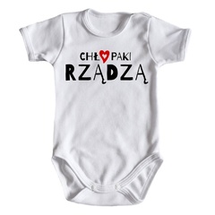 chłopaki rządzą body krótki rękaw moocha biały  