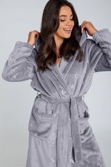 Arte szlafrok damski polarowy italian fashion - camel 