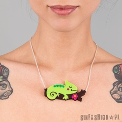 Naszyjnik punky pins - chameleon